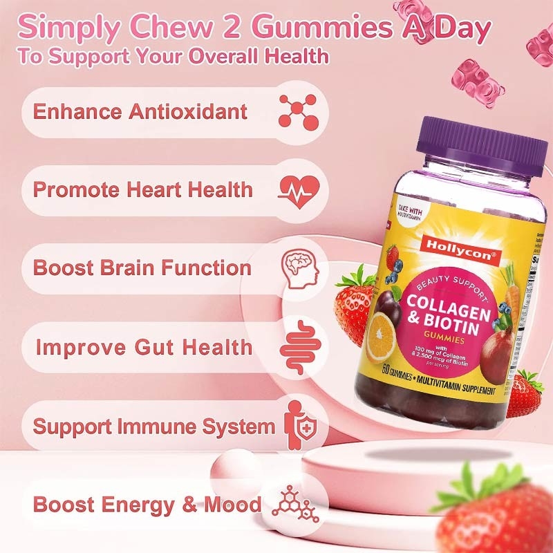 OEM 청정실 빨간 비타민B 복합체 비타민 Gummies 콘테이너 비 오염 생산 당 30 서빙