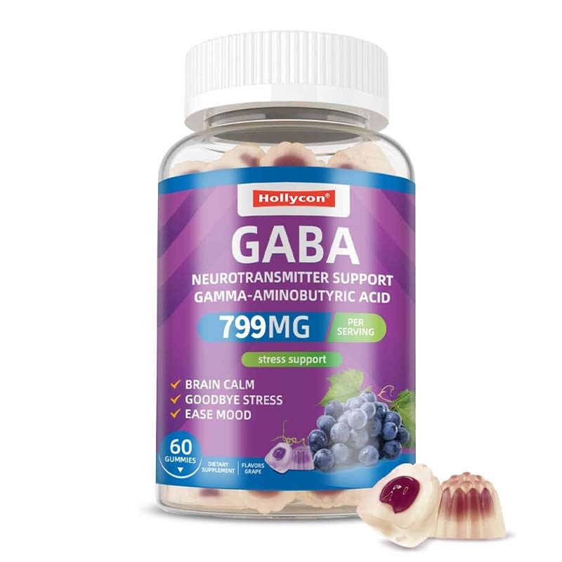 L-테아닌과 함께 공장 GABA 5-HTP 비타민 D3 B12 스트레스 완화 수면 고미