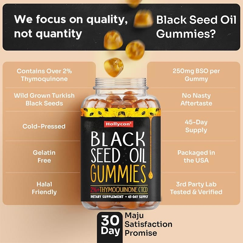 OEM Black Seed Oil Gummies for Joints 500mg Black Seed Oil Gummies를 지원하는 관절용 블랙 시드 오일 험미