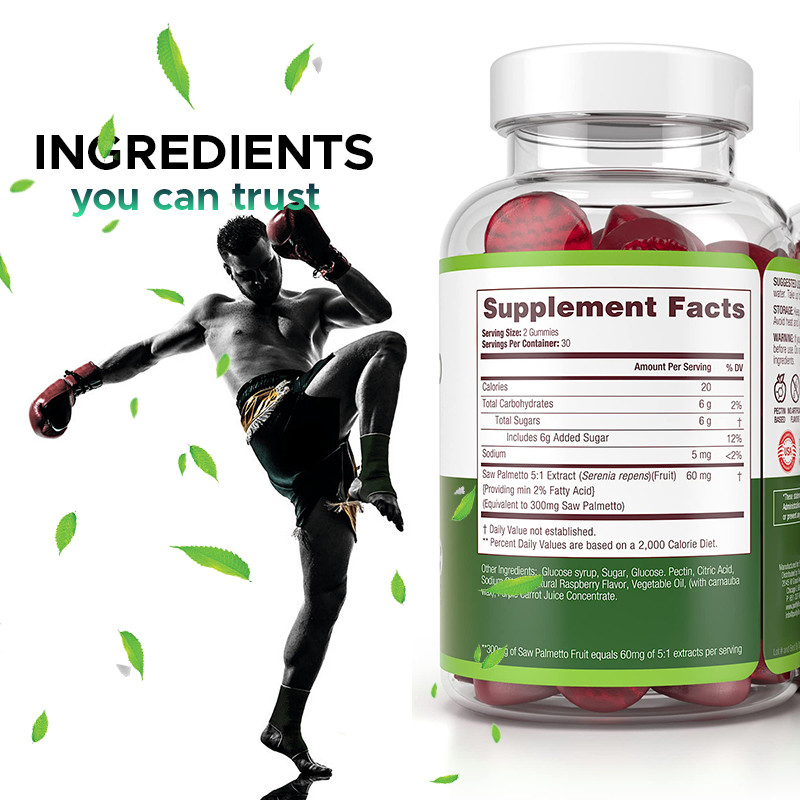 남성과 여성용 Saw Palmetto Gummies 호르몬 균형 Saw Palmetto 보충제