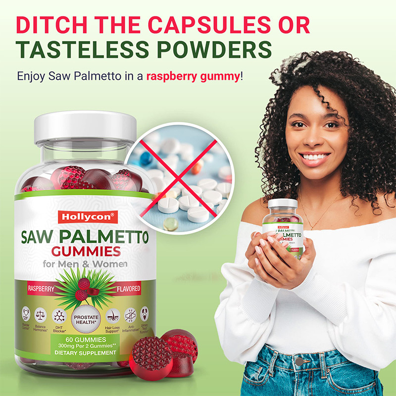 남성과 여성용 Saw Palmetto Gummies 호르몬 균형 Saw Palmetto 보충제