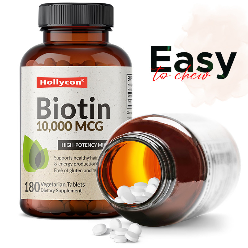 OEM 바이오틴 캡슐 머리 성장 10,000mcg 바이오틴 건강한 피부와 손톱