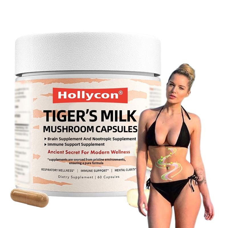 버섯 보충제 모발 성장 장 소화 뇌 폐 건강 인지 집중 호흡 타이거 밀크 버섯 캡슐