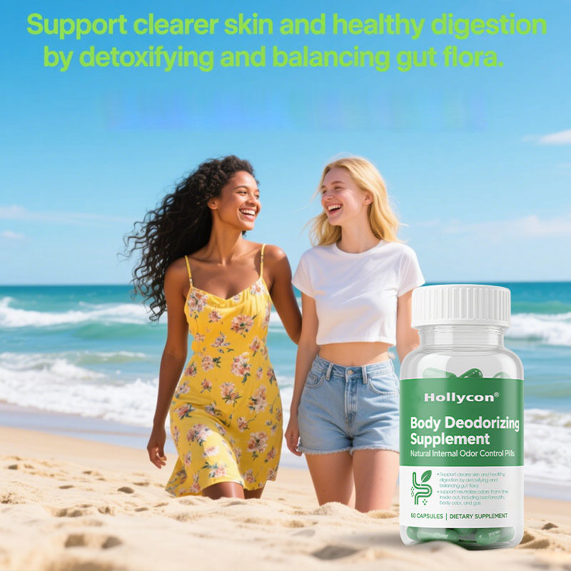 신체 탈취 보충제 - 남성 및 여성을위한 자연적인 내부 냄새 제어 알약 | 호흡, 신체 및 장 건강을위한 엽록소 캡슐