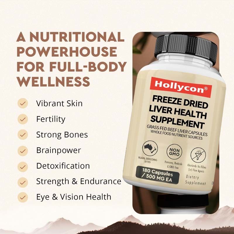 OEM 동결 건조 간 건강 보조 식품 신진대사 건강 전신 웰빙 면역 관절 지원 목초 사육 쇠고기 간 캡슐