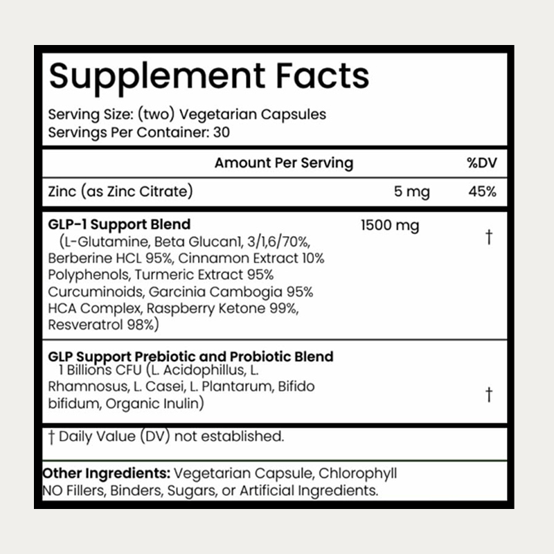 핫 셀링 GLP-1 보충제 신진대사 지원 캡슐 60 채식 캡슐/병, 하루 2정 복용