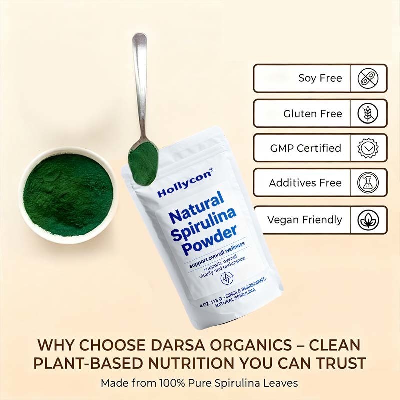 공장에서 만든 스피룰리나 파우더 4온스 (113g), 천연 식물성 슈퍼푸드, 단백질, 철분 및 B12에 풍부한 에너지, 면역 및 해독, 스무디 및 주스, 채식주의자, 비 GMO, 첨가물, 맞춤식 공식