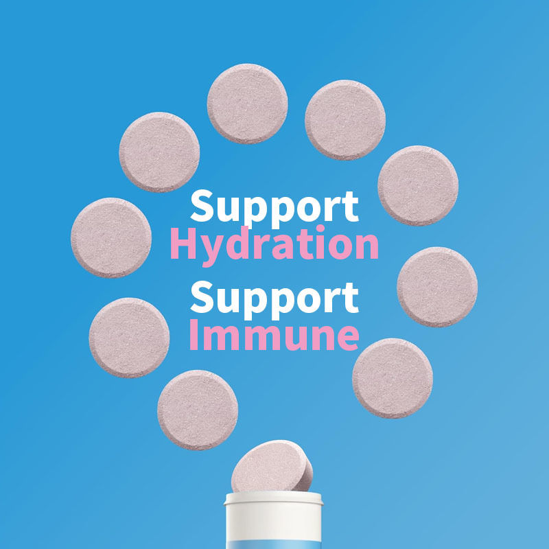 OEM 수분화 면역 전해질 태블릿 비타민 C 수분화 팽창 태블릿 진저 курку마 수분화 전해질 태블릿