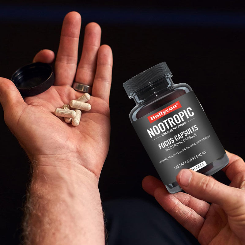OEM 포커스 캡슐 L-테아닌 비타민 B6 기억력 정신 명확성 및 인지 향상 노트로픽 뇌 보충제