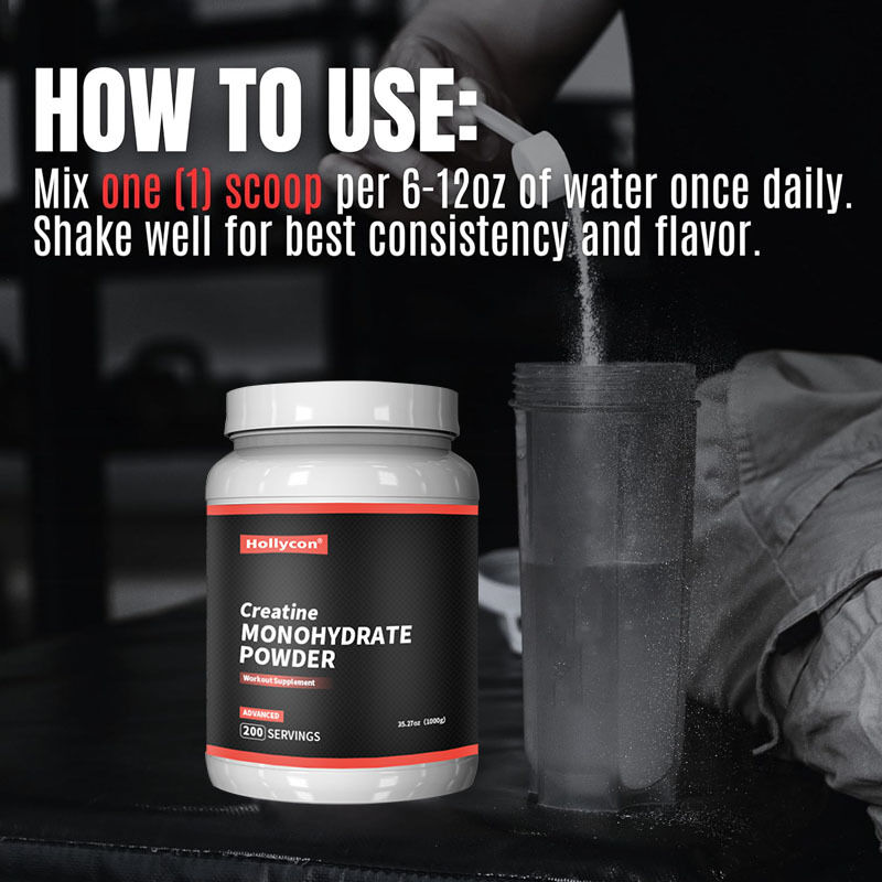 OEM 미세화 전/후 운동 보충제 (남녀 공용) 에너지 지원, 섞기 쉬운 크레아틴 모노하이드레이트 파우더