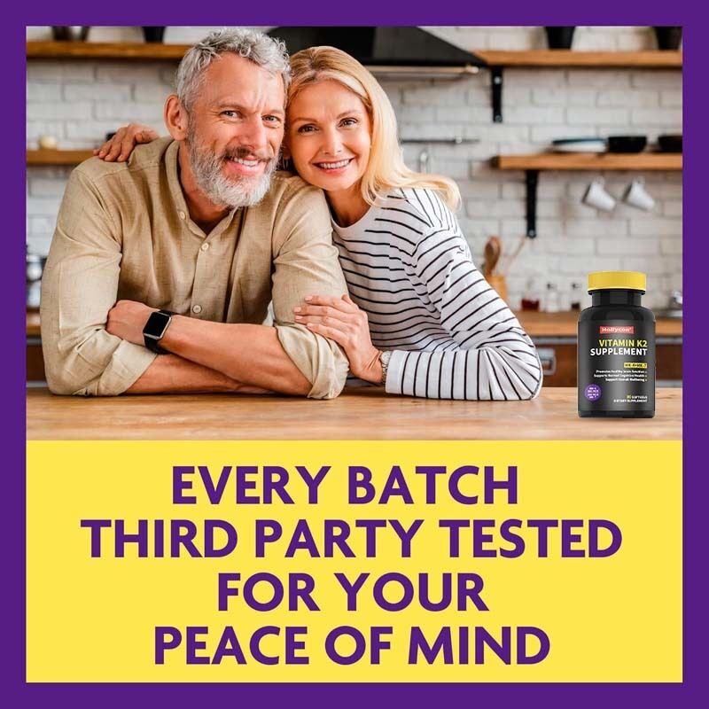 OEM 풀 스펙트럼 비타민 K2 600 Mcg의 트랜스 형태의 소프트 젤은 일반적인 건강과 뼈 강도를 지원합니다 비타민 K2 보충제