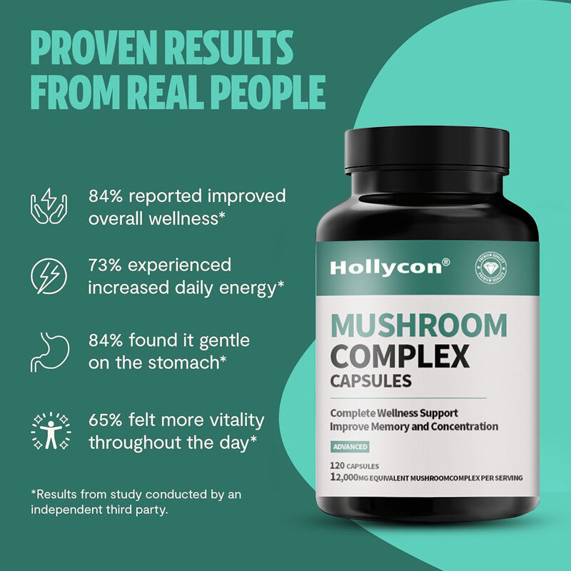 OEM 버섯 보충제 유기 버섯 보충제 노트로픽 뇌 보충제 기억 집중 아유르베다 버섯 복합 캡슐