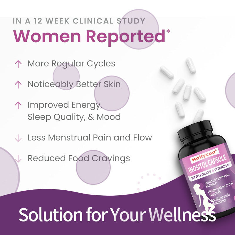 OEM 프리미엄 이노시톨 보충제 이노시톨 플러스 비율 건강한 호르몬 균형 & 건강한 난소 지원 여성 인노시톨 캡슐