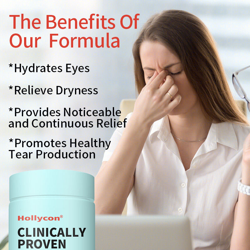 OEM 임상적으로 입증된 보충제, 건조한 눈을 위한 수분 공급, 오래 지속되는 완화, 건조함 완화, 눈 관리 보충제