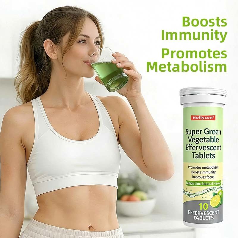 OEM/ODM Green Superfood Effervescent Tablets Boosts Immunity Metabolism Organic Greens Blend Immune & Focus Support Supplement