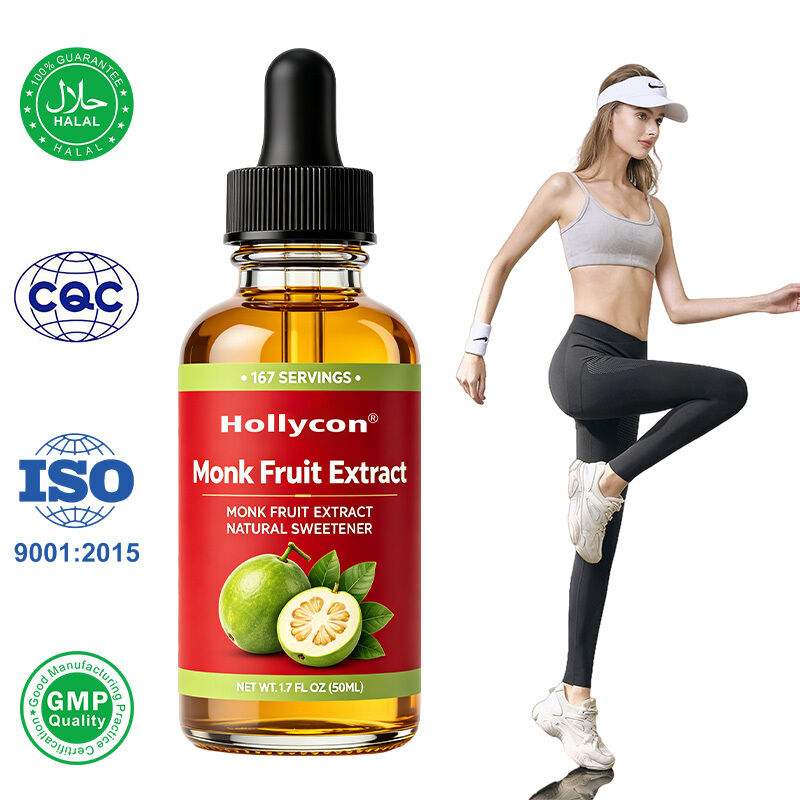 Gluten Free Monk Fruit Extract Liquid Drops with Natural Mild Fruit Taste and Customizable Concentration