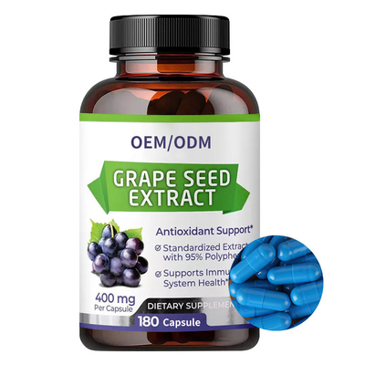 항 피로 항산화제 보충제 OEM 포도 씨앗 추출물 캡슐 400mg
